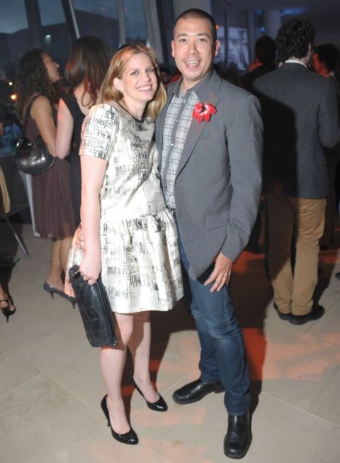 Anna Chlumsky with her spouse 